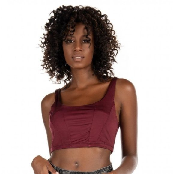 NWT Free People X Revolve Be Cool Brami Top in Maroon - Picture 1 of 6